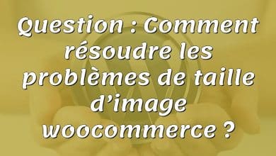 Question : Comment résoudre les problèmes de taille d’image woocommerce ?